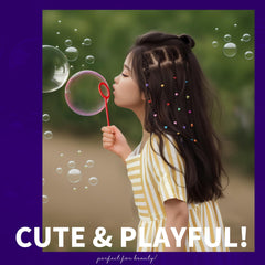 Teenitor band securing toddler ponytail demonstrating gentle hold