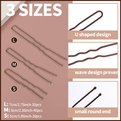 Teenitor bobby pins arranged by size, organized secure hold