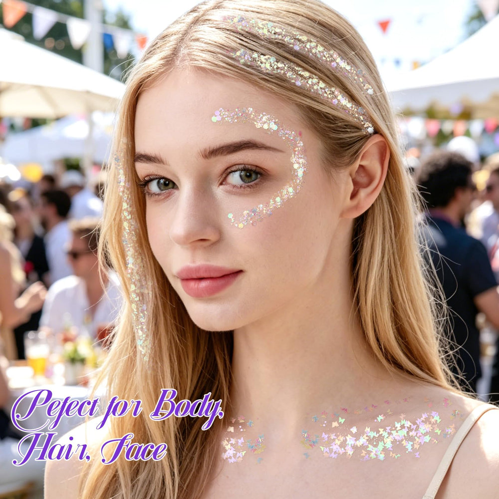 Teenitor collarbone mermaid look with glitter and gems for eye-catching highlights