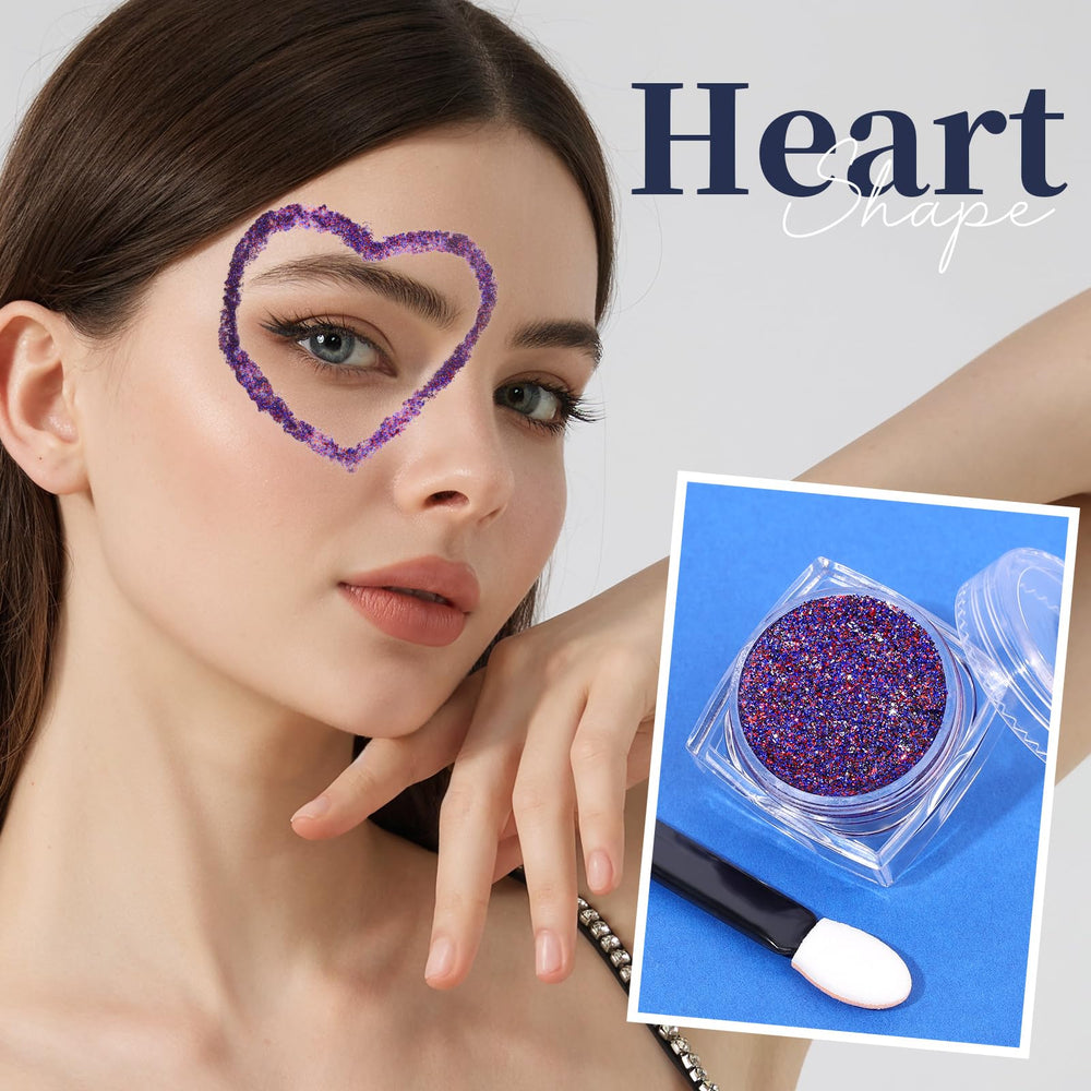 Teenitor stars and hearts on cheekbone creating patriotic face accent