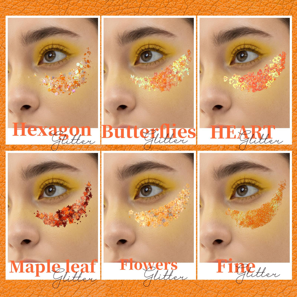 Teenitor festival face design on model showing bold, long-lasting shine