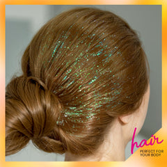 Teenitor glitter on festival model conveying bold shine for events