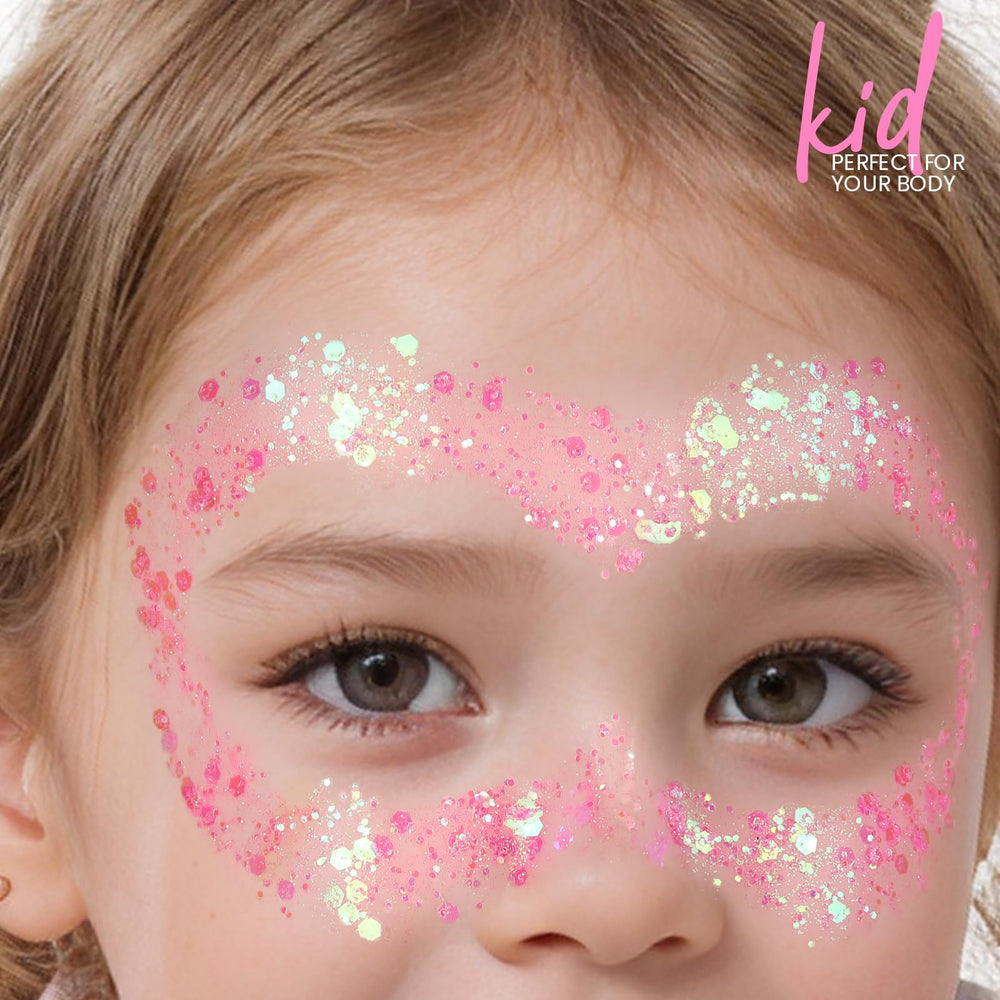 Teenitor glitter gel on a festival outfit adding instant holographic sparkle and visual impact
