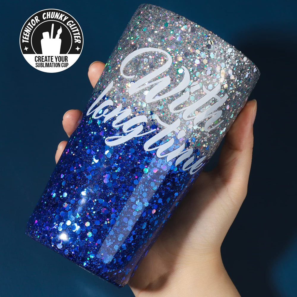 Teenitor fine glitter texture detail showing micro-shimmer perfect for blending and halo highlights