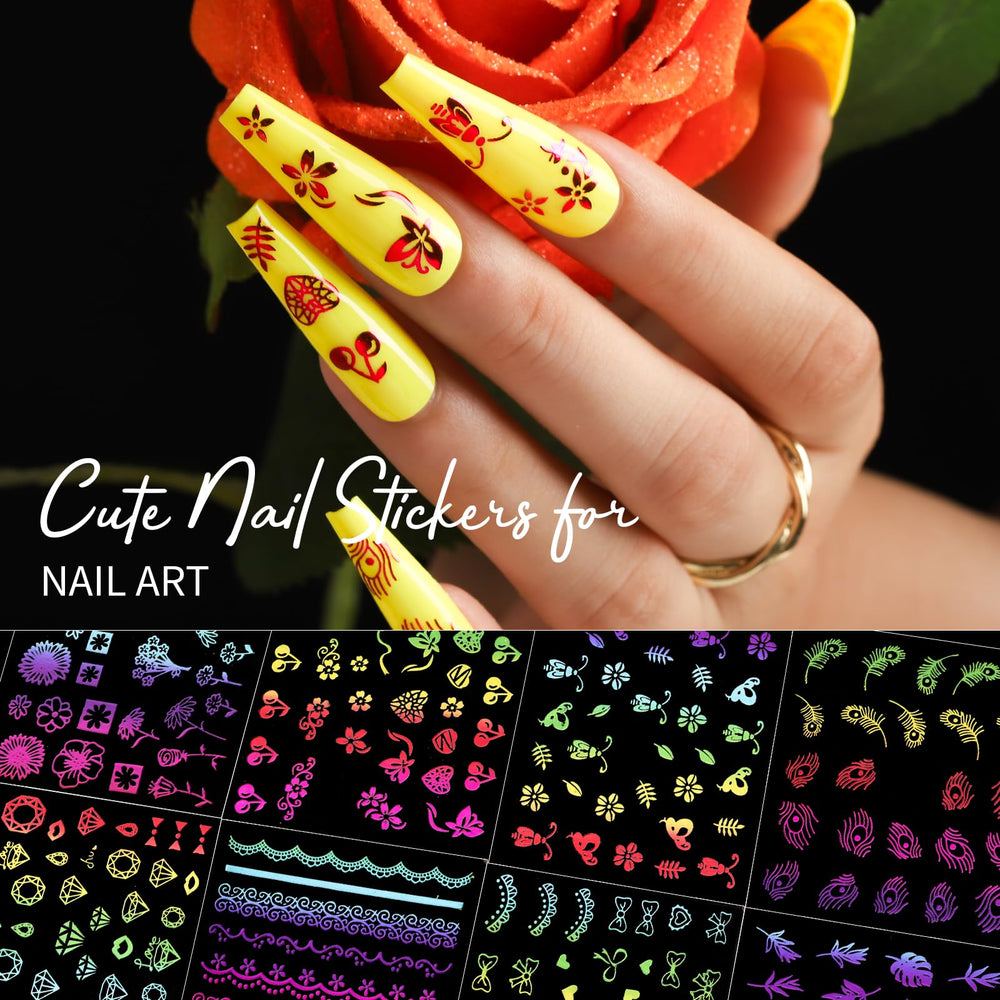 Teenitor floral and plant decals displayed to inspire seasonal nail looks