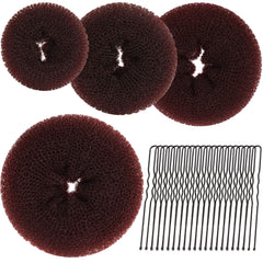 Teenitor brown bun set front view showing all four sizes and compact storage benefit
