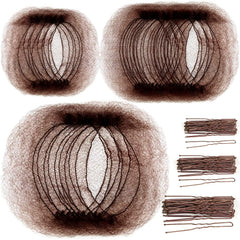 Teenitor front packaging showing brown hair nets and pins, convenient kit