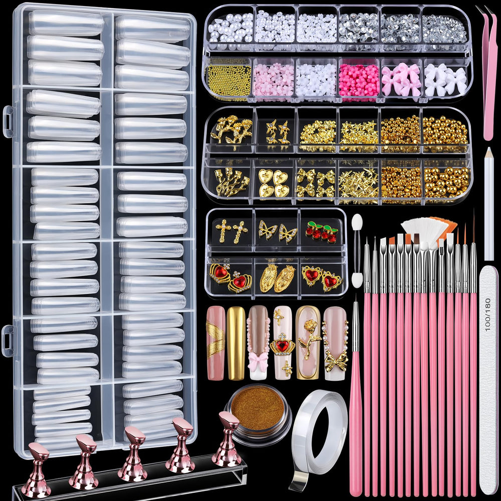 Teenitor front packaging showing 240 clear square tips and tools for easy setup