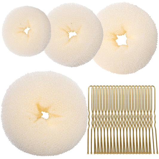 Teenitor cream front packaging showing all four bun sizes and pins for easy selection