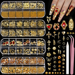 Teenitor front packaging showing full gold nail art kit and compartments, organized for convenience