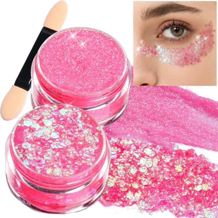 Teenitor front packaging showing pink glitter duo and brush, great for festivals