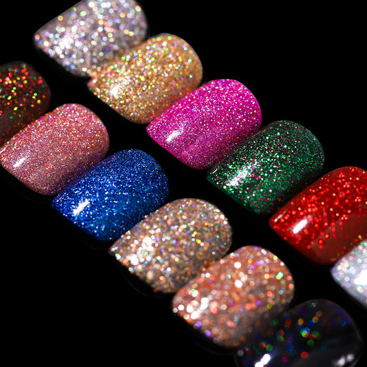 Teenitor front packaging showing full 288-piece glitter press-on nail kit benefit quick setup
