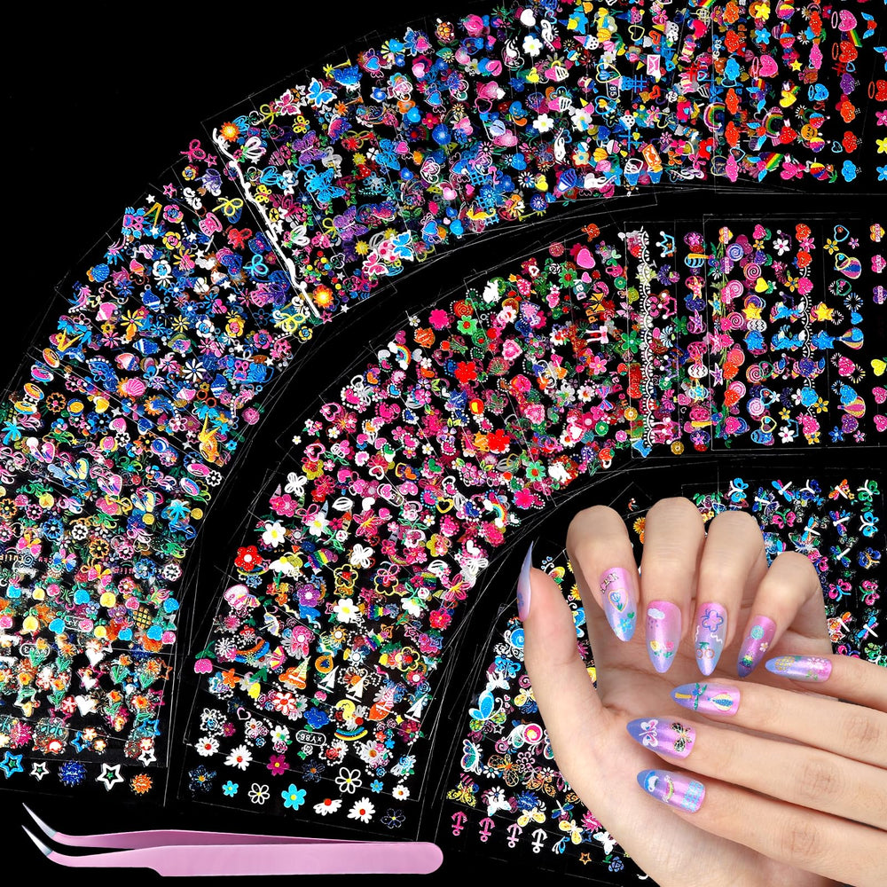 Teenitor front packaging showing colorful nail sticker sheets and variety benefit
