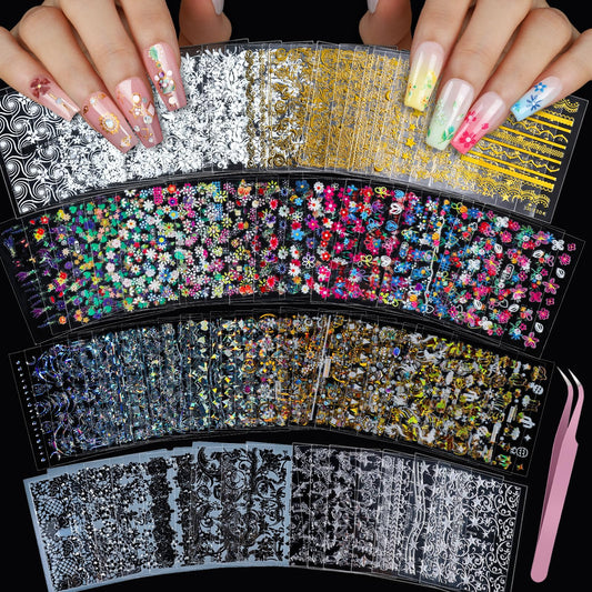 Teenitor front packaging showing full 100-sheet nail sticker kit benefits