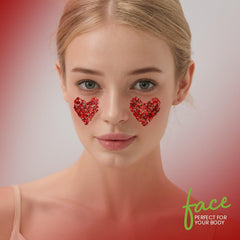 Cotton swab precision application of Teenitor glitter gel for detailed facial accents