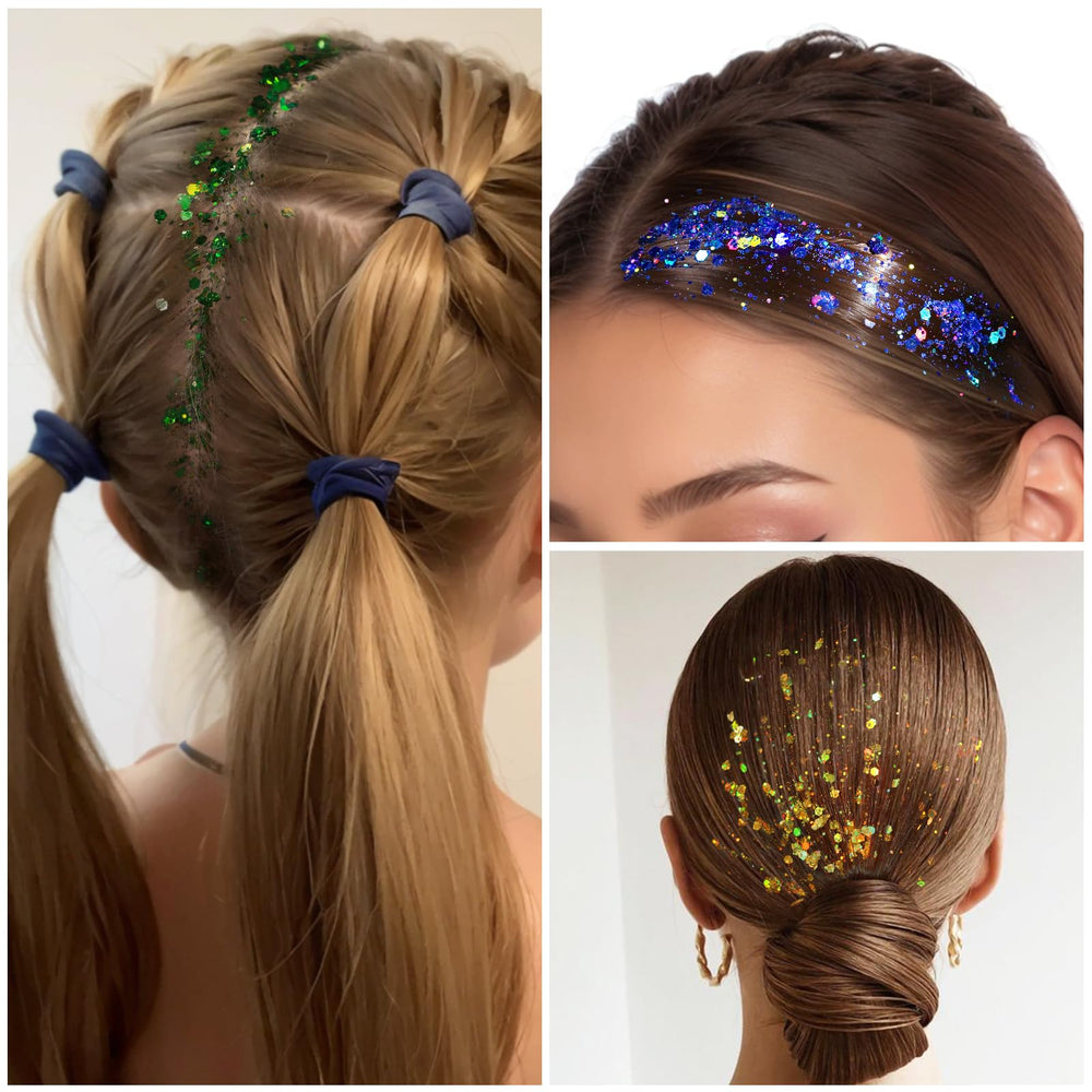 Teenitor applied to hair roots adding instant festival-ready shine