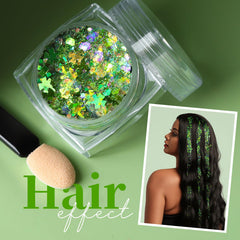 Teenitor hair accent with green gel showing shine and long-wear styling benefit