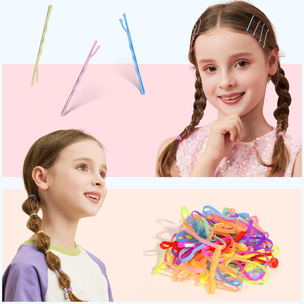 Teenitor hair ties and bobby pins closeup highlighting gentle stretch and hold