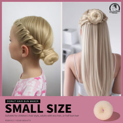 Teenitor in-use ballet bun on dancer demonstrating secure, neat bun benefit
