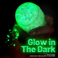 Teenitor label details highlighting directions and glow-activation tips