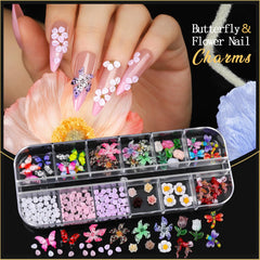 Teenitor mixed gems and pearls arranged to show color and size variety