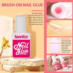 Teenitor press-on nails applied to hands demonstrating quick salon-style finish