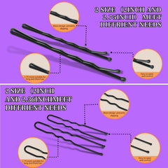 Teenitor pins beside a ruler showing size options for styling