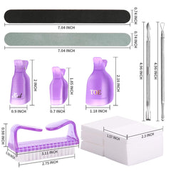 Teenitor close-up of purple soak-off clips highlighting secure reusable grip
