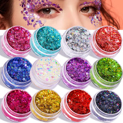 Teenitor close-up texture of holographic glitter gel highlighting multi-size sparkle