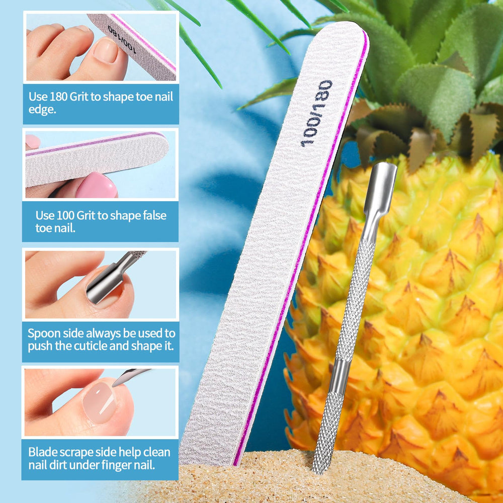 Teenitor tools file and cuticle pusher for neat prep and shaping benefit