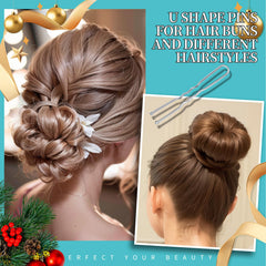 Teenitor U-shaped hair pin holding a bun firmly, ideal for stable updo support