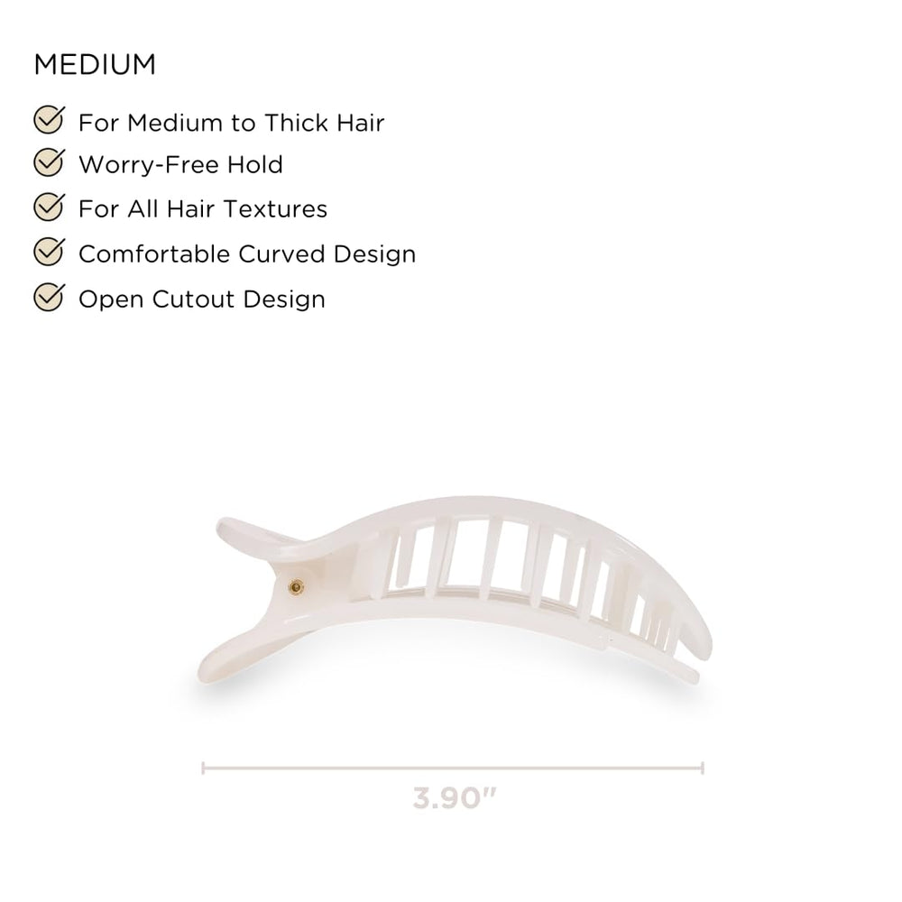 TELETIES curved profile close-up illustrating comfortable low-profile fit for reclining