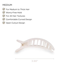 TELETIES curved profile close-up illustrating comfortable low-profile fit for reclining