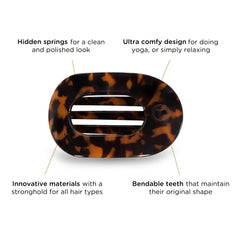 TELETIES clip holding thin hair in a tidy half-up style for comfortable wear