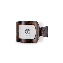 TELETIES flat square front view showing tortoise finish and low-profile comfort