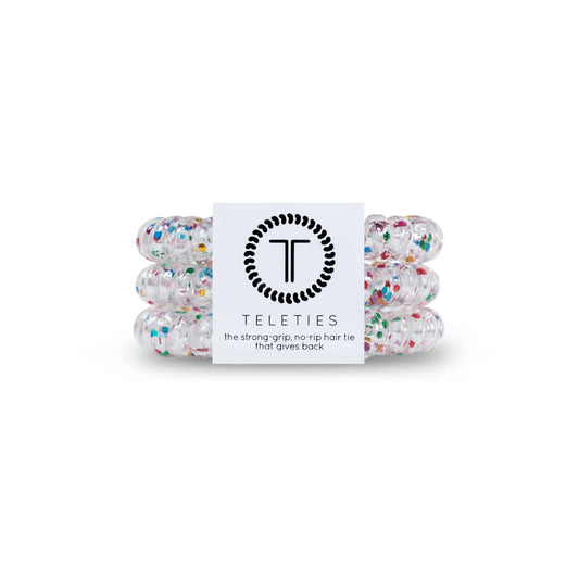 teleties front packaging showing colorful three-pack and secure hold