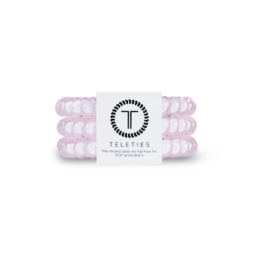 TELETIES front packaging three-pack in rose water pink showing color and size benefit