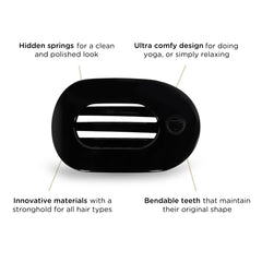 TELETIES clip holding hair while reclining, comfortable support without pressure