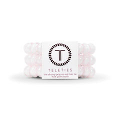 TELETIES large pack front view showing rose water pink coils and durable packaging benefit