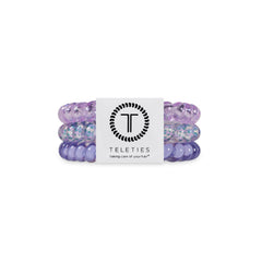 TELETIES front pack view shows three lavender coils and organized packaging benefit convenience