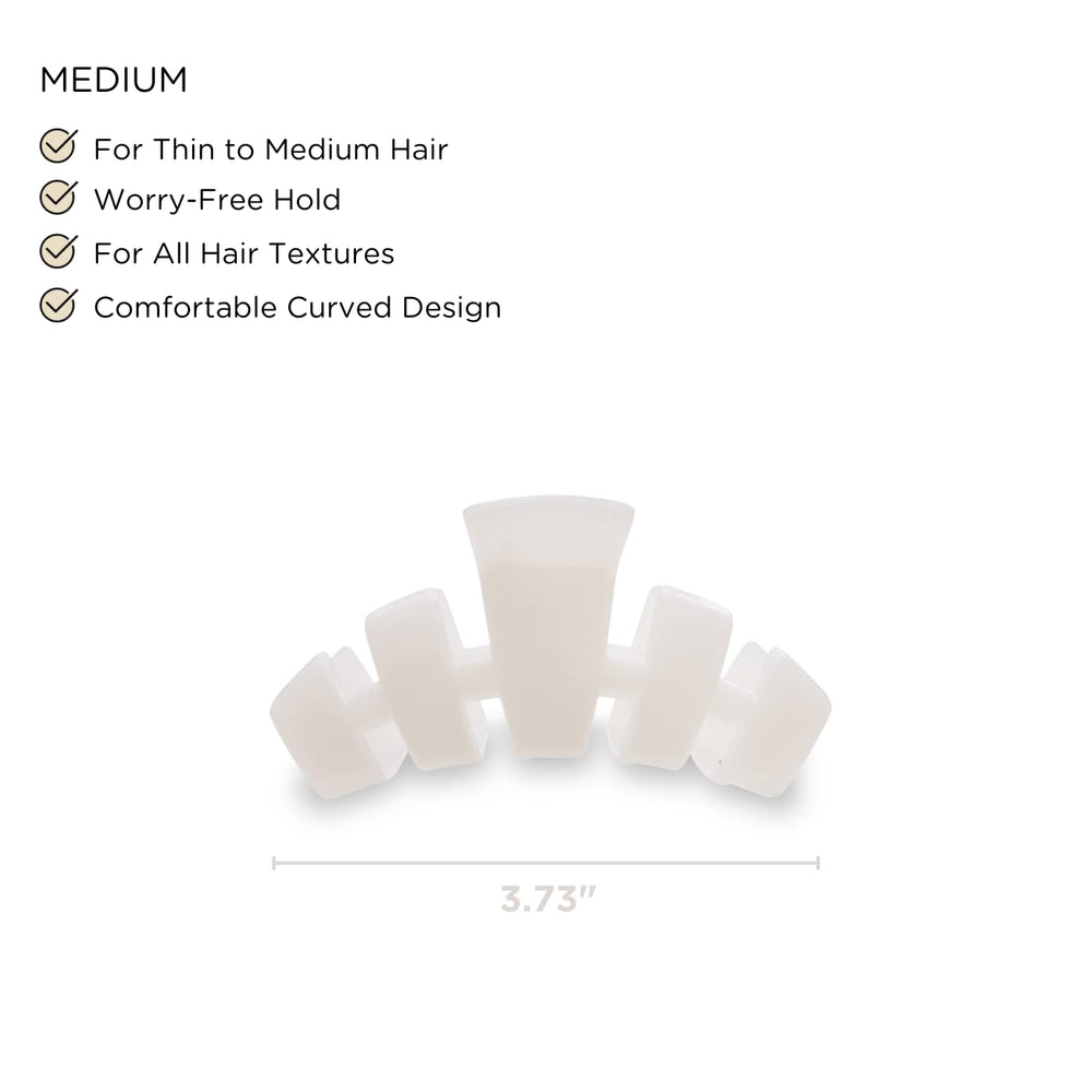 TELETIES medium clip curved profile close-up for comfortable all-day wear