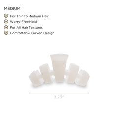 TELETIES medium clip curved profile close-up for comfortable all-day wear