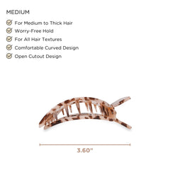 Teleties medium flat square clip close-up of bendable teeth demonstrating durable non-slip grip