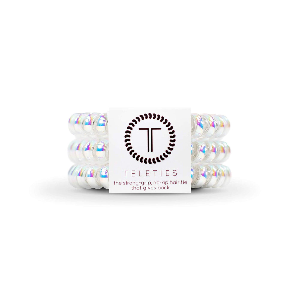 TELETIES small peppermint pack front view showing three ties and compact packaging benefit
