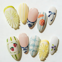 Tephrent close-up glossy surface showing lemon and strawberry artwork for polished look