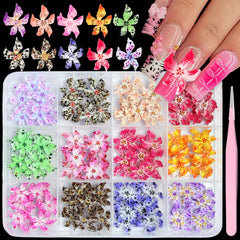 Tephrent front packaging showing 12-grid hibiscus charms for easy selection and storage