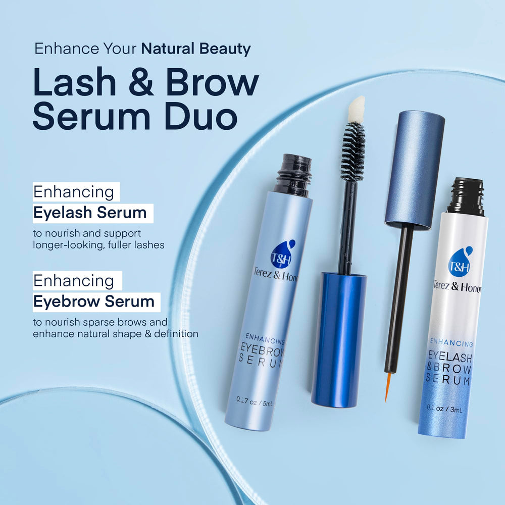 TEREZ & HONOR applying lash serum to upper lash line for neat placement