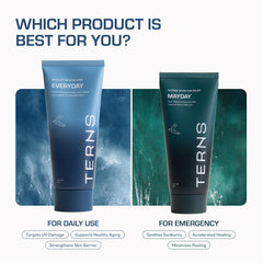 TERNS label close-up showing dermatologist-approved claims and ingredient focus