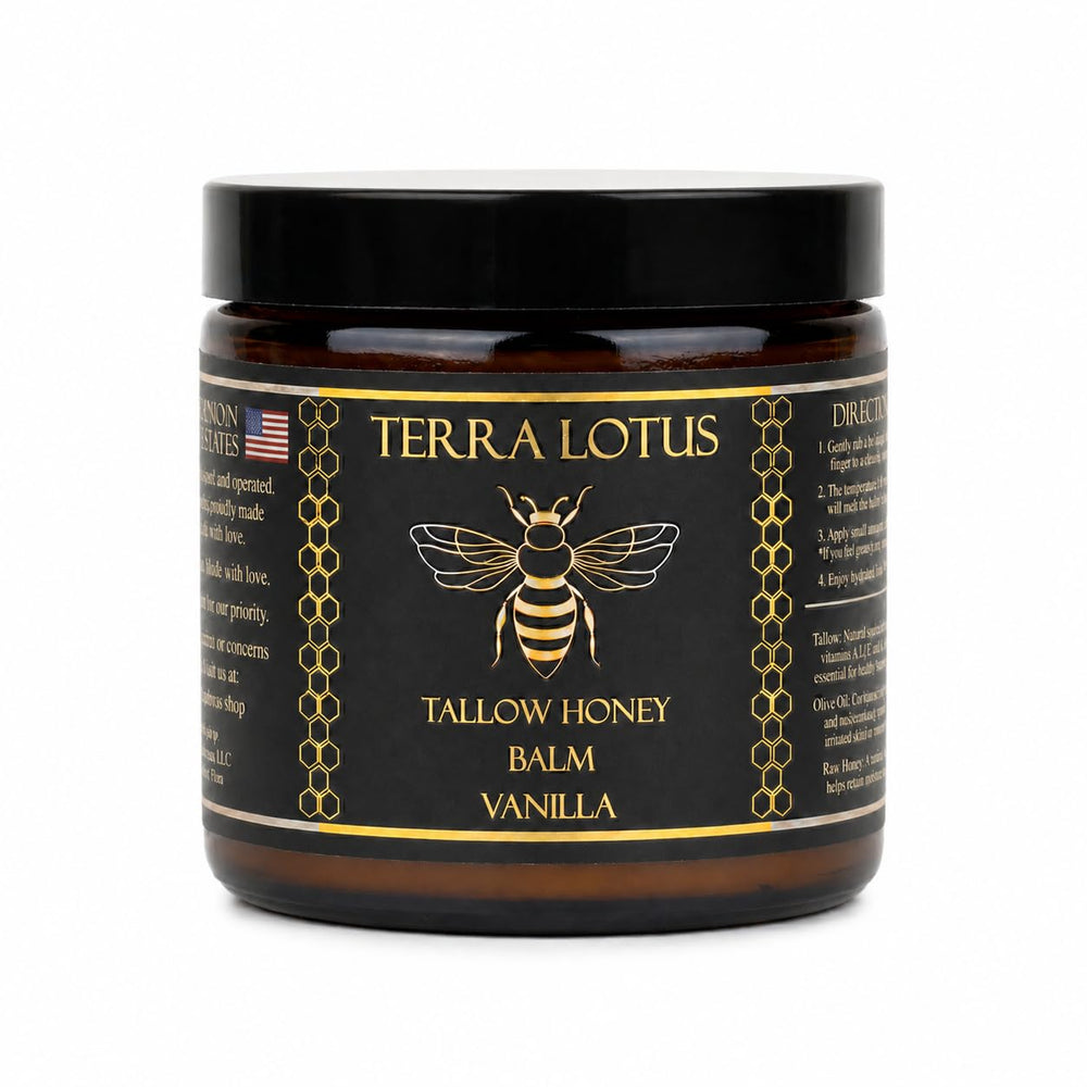 Terra Lotus front jar showing label and vanilla scent for clear product identity and trust