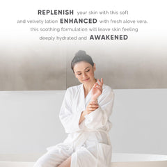 Terra Pure bottle on bathroom shelf conveying tidy storage and calming scent